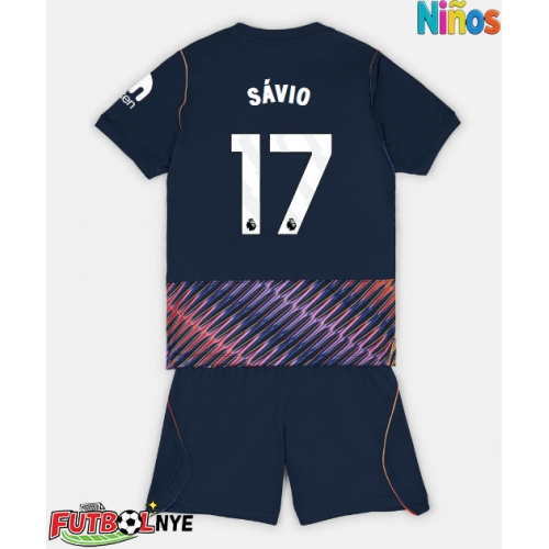 Camiseta Tottenham Hotspur Savio #17 Visitante Equipación para niños 2026-27 manga corta (+ pantalones cortos)